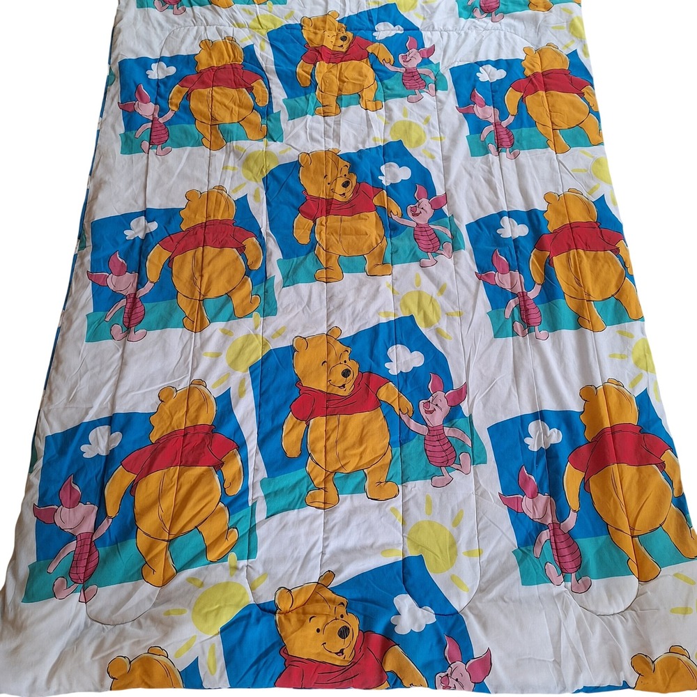 Vintage Disney Winnie the Pooh Comforter Only Double Sided Twin